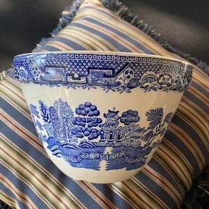 Antique Blue Willow English Pudding Bowl